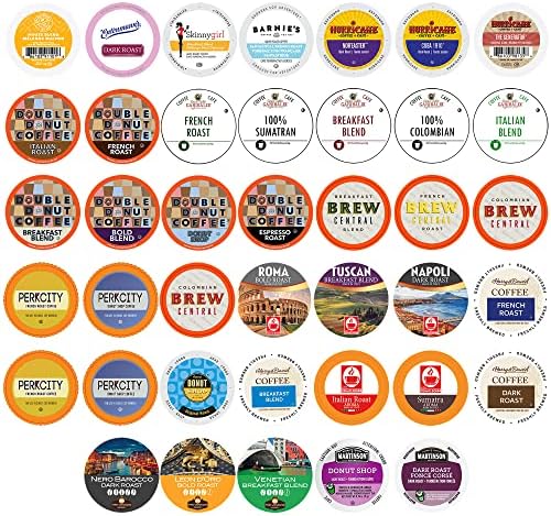 Crazy Cups Single Serve & K Cups Variety Pack, Including Dark Roast & Medium Roast Pods, Pods Variety Pack for Keurig K Cups Machines, (Pack of 40)