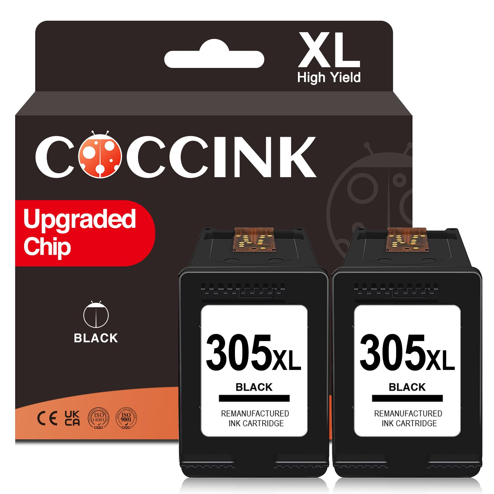 COCCINK 305XL für HP 305 Druckerpatronen DeskJet 4220e Patronen DeskJet 2820e 4200e 2800e 2823e 4222e 4210e 4230e 2810e 2822e 2821e 2710e 2720e 2700e 2722e 2721e 2723e für HP Partronen 305 XL Schwarz