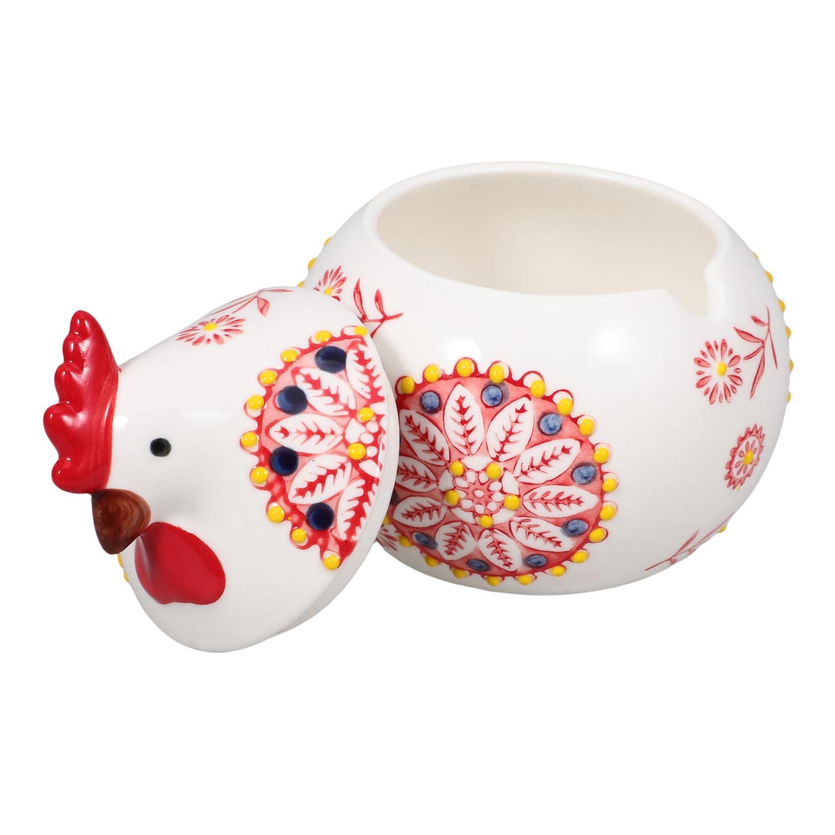 Pot À ÉPices En CéRamique Forme De Poule Avec Couvercle Pour Rangement D'Assaisonnement BoîTe À Biscuits DéCorative Pour Cuisine Snacks Et FêTes De PâQues 5.31X4.33X4.33In