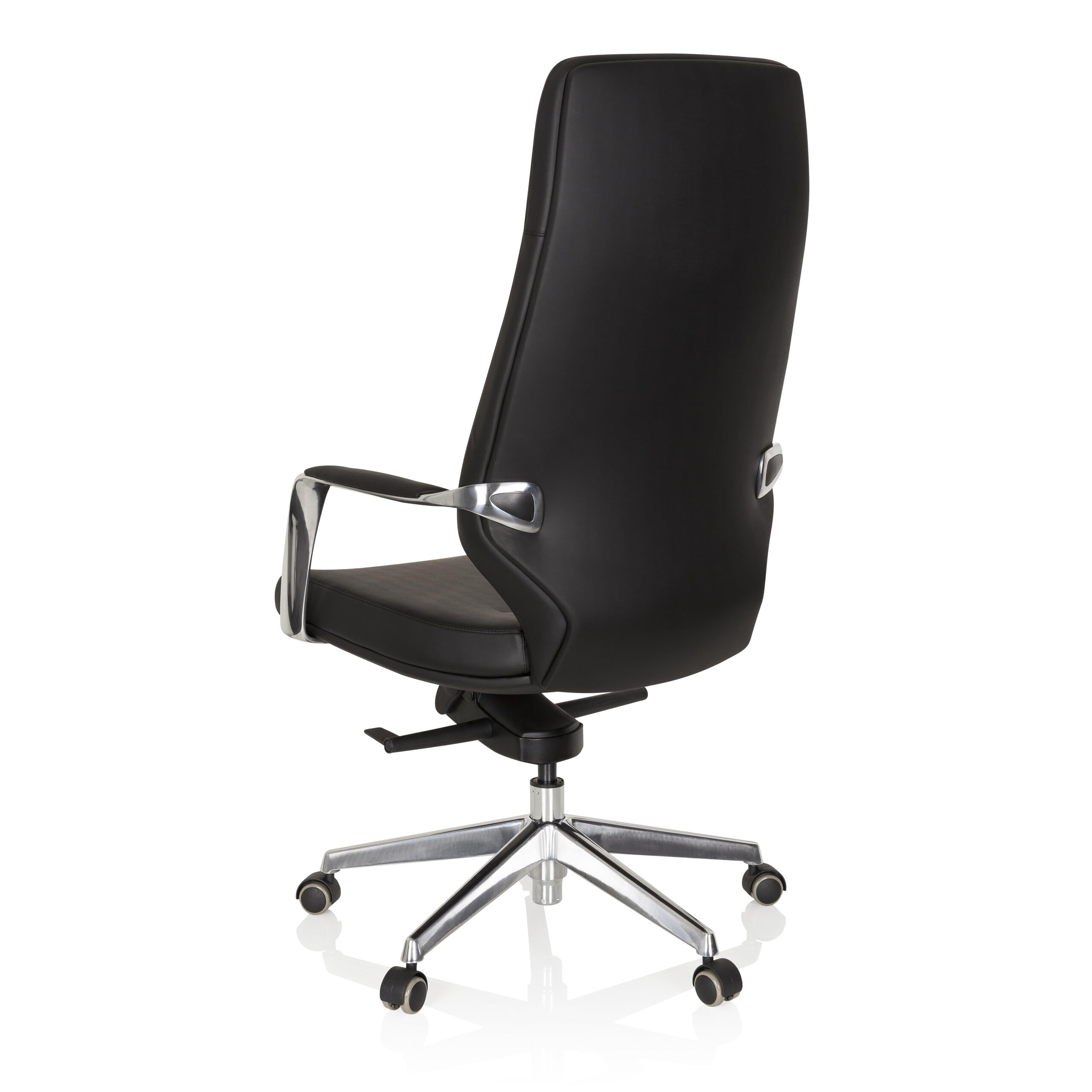 HJH Office 600983 Elegante sedia direzionale VELVET ecopelle nera Sedia da ufficio con schienale alto