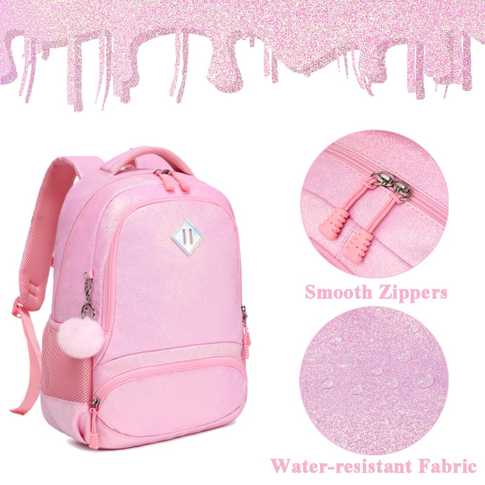 Kimwadalh Mochila Purpurina Niña Mochilas Primaria Bolsas Escolar Mochila Infantil Niñas Mochila Glitter Rucksack Sets de útiles Escolares,Mochila Niñas Purpurina