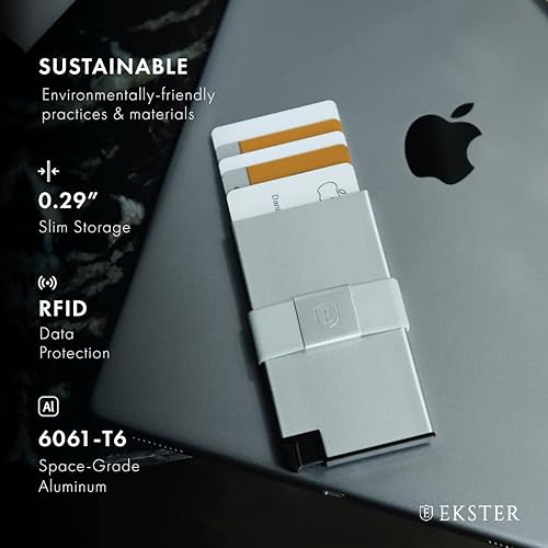 Miniatura 5 de Ekster Tarjetero de aluminio  Cartera minimalista delgada de 0.2 pulgadas con placa trasera expandible  Capa de bloqueo RFID para protección de