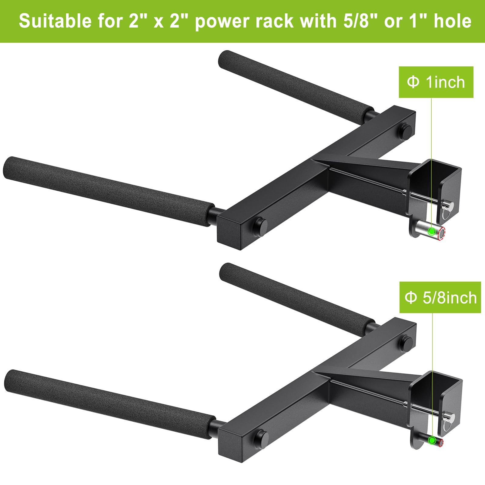 Kipika Barra per dip a forma di Y per Power Cage da 5,1 x 5,1 cm con foro da 2,5 cm, accessori per barra per dip bar per palestra domestica, accessori per