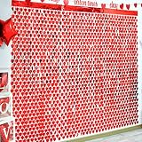 LOLStar 3 Pack Valentines Decorations,Valentines Party Decoration,3.3x6.6ft Red Heart Shape Tinsel Foil Fringe Curtain Valentines Photo Backdrop,Streamer Backdrop for Birthday,Engagement,Wedding