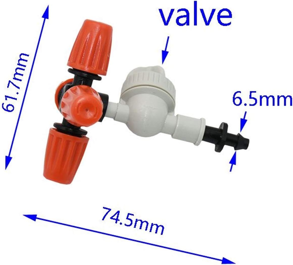 Gardening Watering System Tools Cross-atomizing Nozzles, Suspended Anti-drip Mist Nozzles, Atomizing Water Spray to Greenhouse Drip Irrigation 20set (Color : Orange)