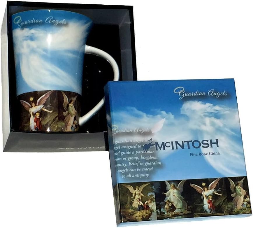 Coffee Mug - Fine Bone China Coffee or Tea Mug with Beautiful Keepsake Gift Box Featuring Guardian Angels, 5.5 high, 15 oz