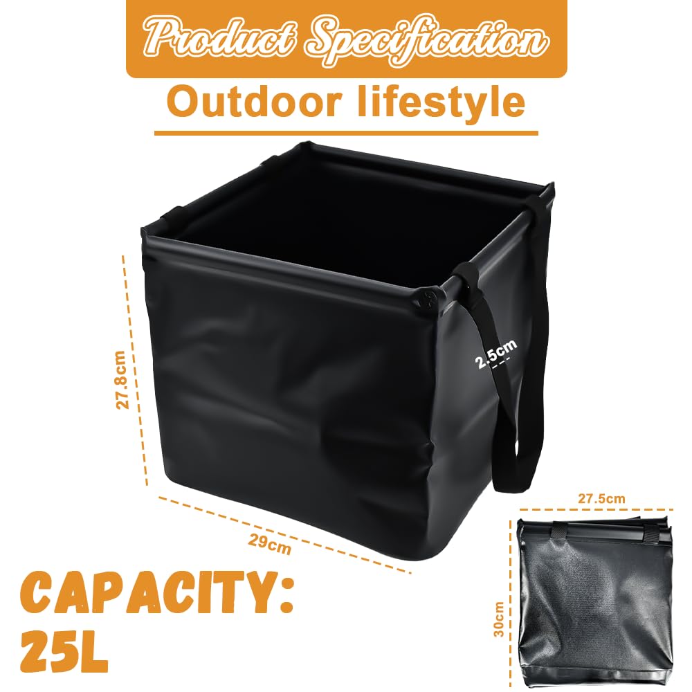 Seau Pliable Portable 8,5 Litres - Léger, étanche Avec Poignée - Pour Plage, Camping, Pêche, Jardinage, Voyage - Violet Avec Sac De Rangement - 12