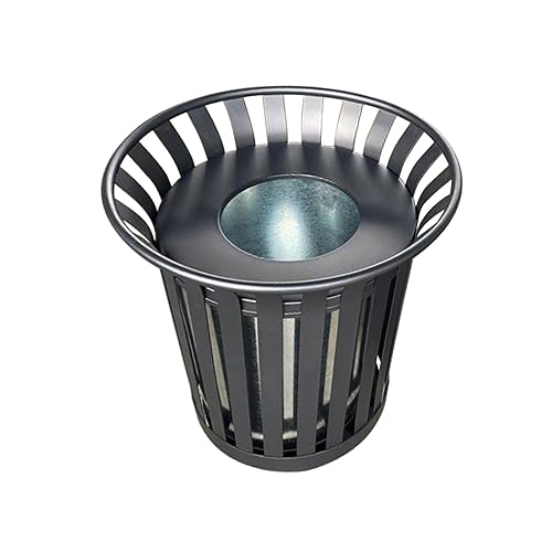 Miniatura 2 de Anxeit Outdoor Metal Slatted Trash Receptacle,Waste ReceptacleCommercial Trash Cans,Zone Round Garbage Bin,Square Hotel Street Patio Indoor Metal