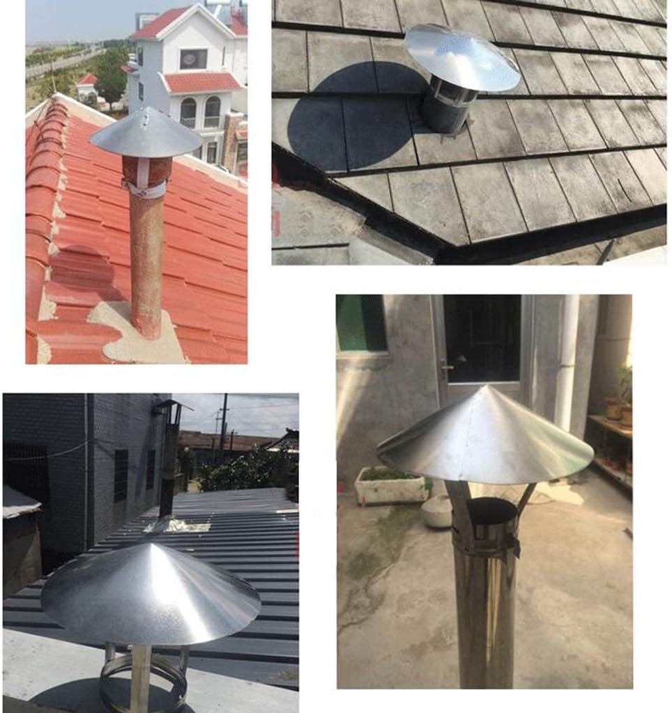 Chimney Cover, Chimney Cowl, Stainless Steel Pipe Rain Cover Protector Cap Ending Roof Cowl for Ducting Ventilation Cap Rain Hat Hood Tool