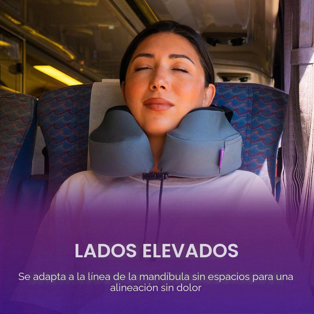 Cabeau Evolution S3 Travel Pillow - Correas para asiento de avión - Ensures Your Head Won't Fall Forward - Relax with Plush Memory Foam - Quick-Dry Fabric Keeps You Cool and Dry (Indigo).., Jet negro,