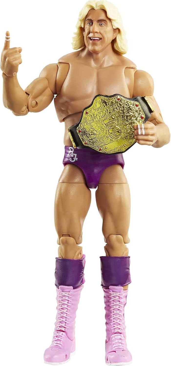 🔥 WWE Ultimate Edition Ric Flair Action Figure, 6-in / 15.24-cm, with Interchangeable Heads, Swappable Hands & Entrance Robe for Ages 8 Years Old & Up