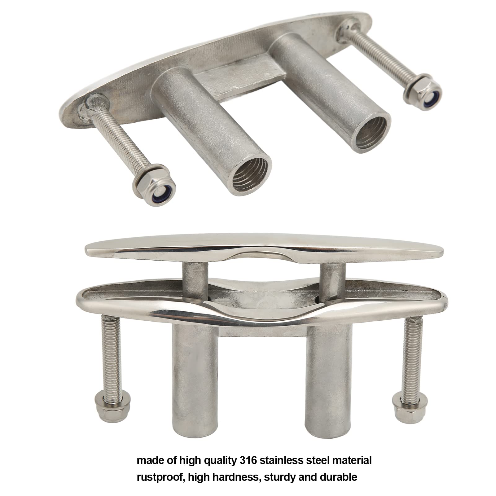 KIMISS Dock Bitta, 6in Pull Up Barca Bitta In Acciaio Inox 316 Heavy Duty Marine Dock Bitta con Controdadi per Yacht