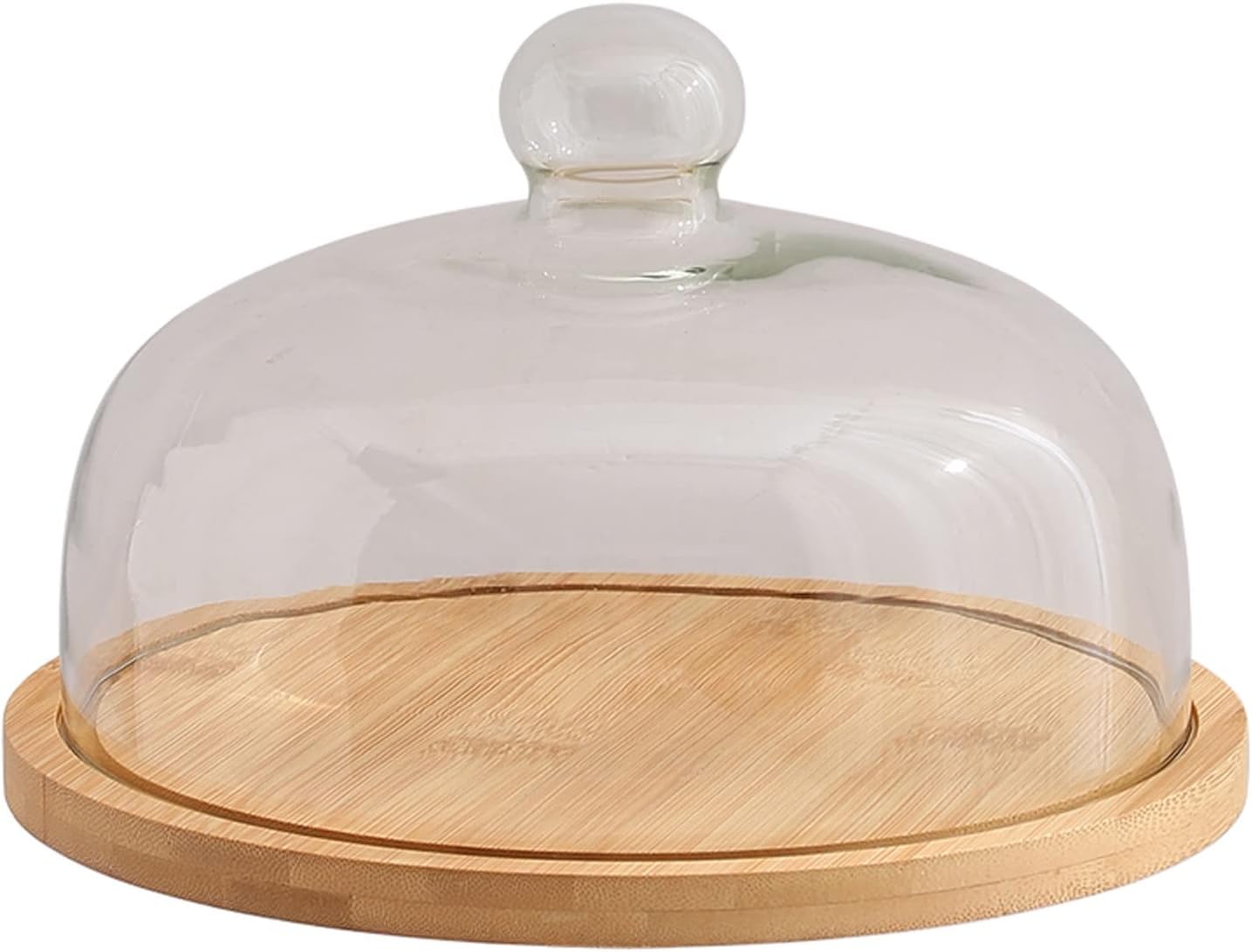 Amazon｜ケーキスタンド バースデー ケーキ トレイ 木製 ディスプレイ スタンド 回転式 蓋付き 透明 ケーキ 蓋 ガラス カバー 菓子