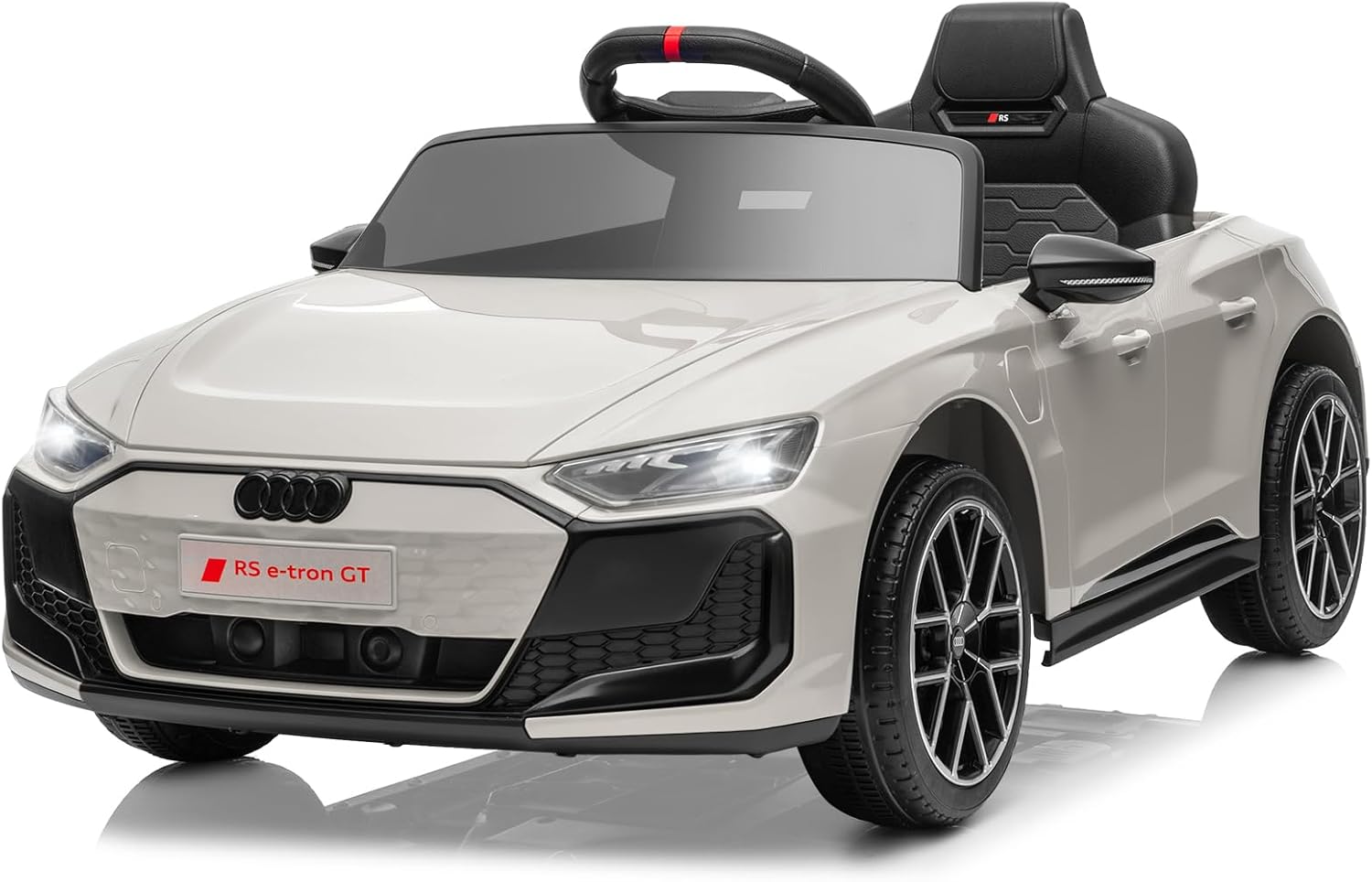 Electric Children's Car with Music & Horn & Headlight, 12 V Children's Electric Car, Children's Vehicle, 3-5 km/h for Children (Grey 1)