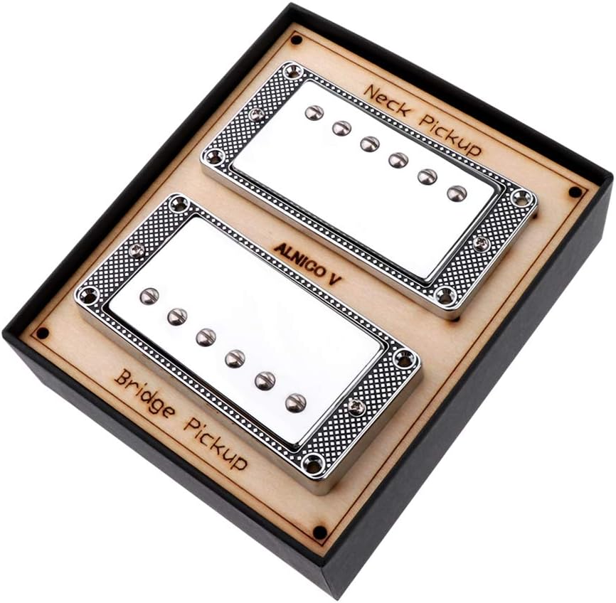 Alnicov Guitar Single Coil Pickups Neck & Bridge Set Copper Pickup for Electric Guitar with Mounting Screws