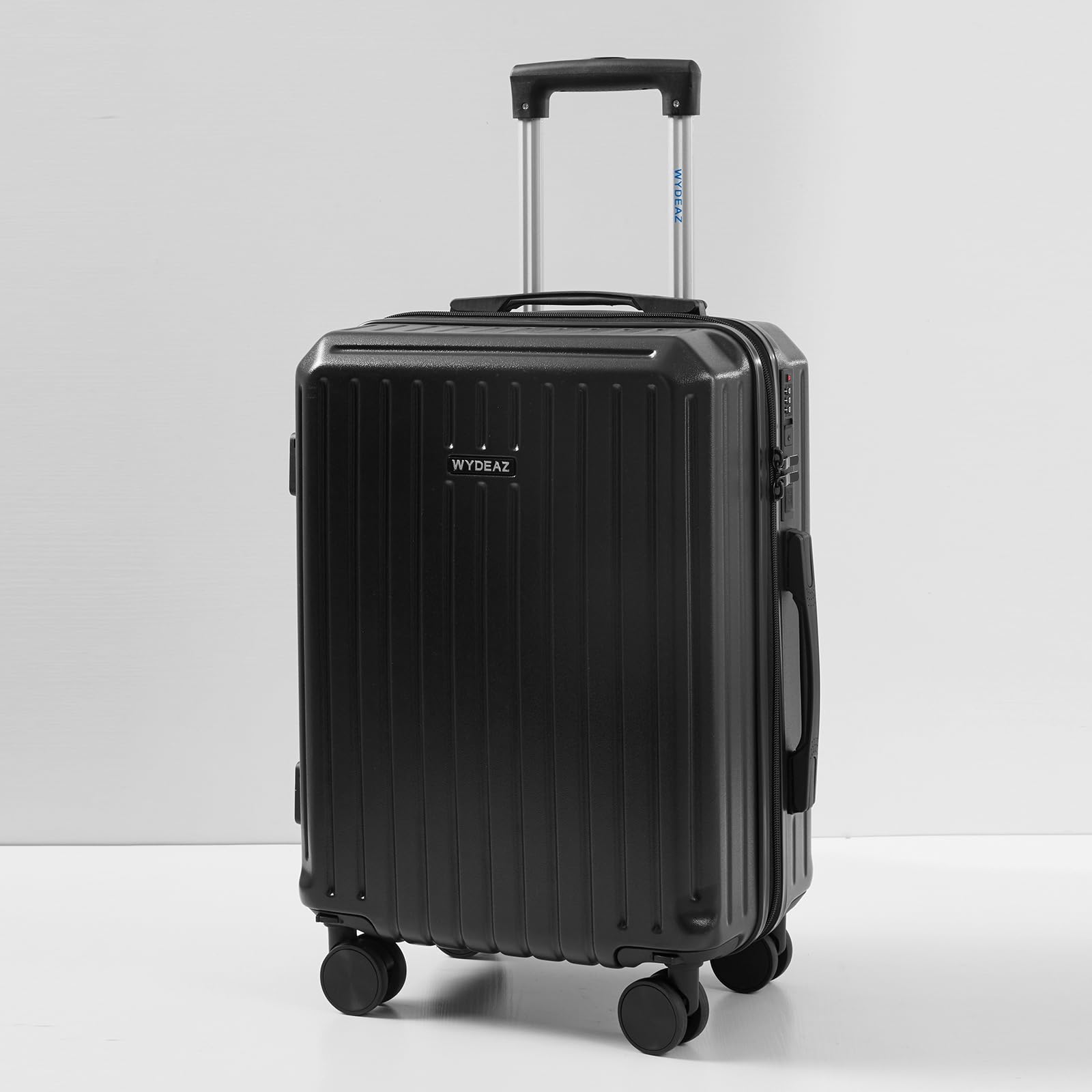 Maleta Cabina 55x38x23 cm Equipaje de Mano Rígido con Portavasos y Soporte para Móvil, Trolley de Viaje con 4 Ruedas Desmontables, Gancho para Bolsas y Doble Cerradura