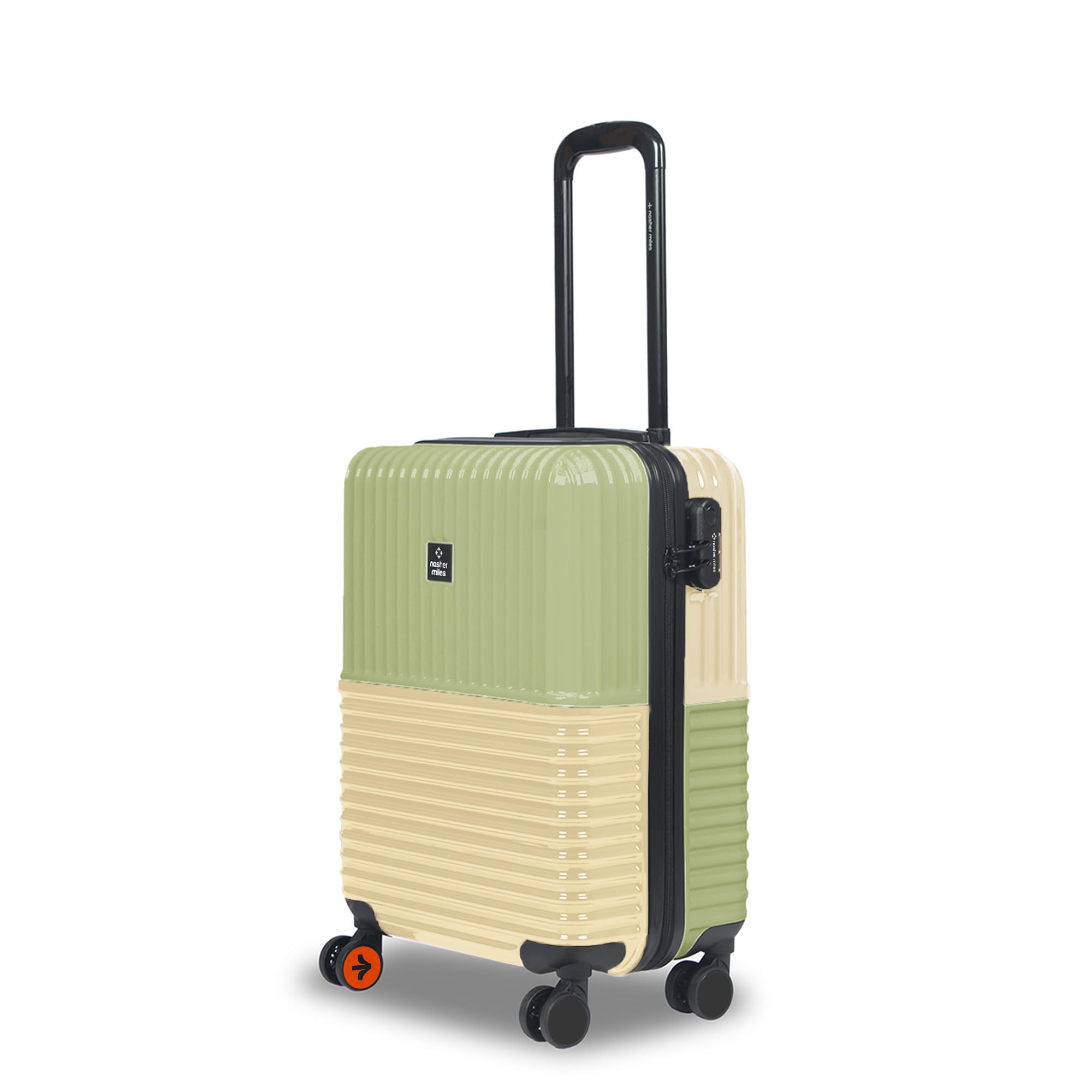 Nasher Miles Istanbul Hard-Sided ABS and PC Cabin Luggage 20 inch | 55cm | 8 Wheels Small Trolley Bag for Travel | Suitcase (Green Yellow)