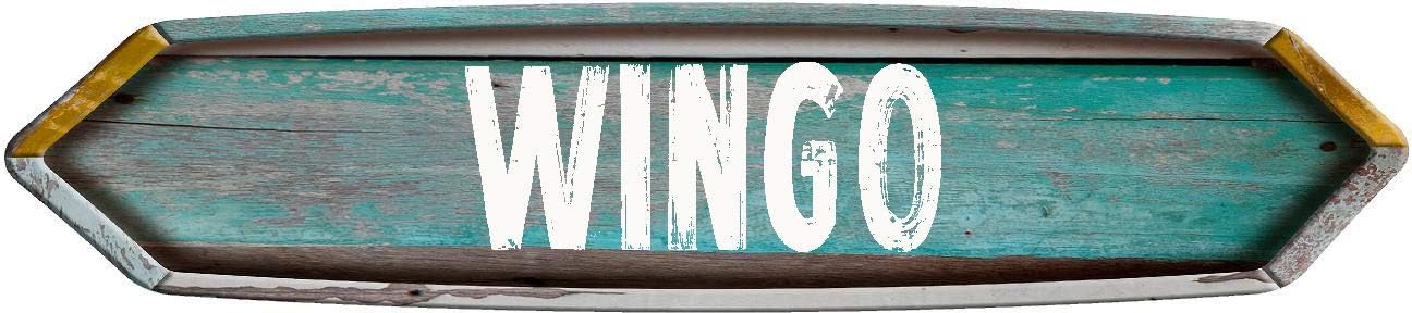 Wingo Double Point Rustic Teal Color Painted Wood Look Novelty décor Composite Beach Cottage Sign.