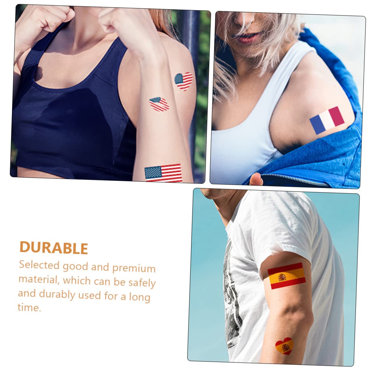 Healeved 348piezas Calcomanías Patrióticas De Bandera Tatuajes Temporales Para Rostro y Cuerpo Para Eventos Deportivos y Celebraciones