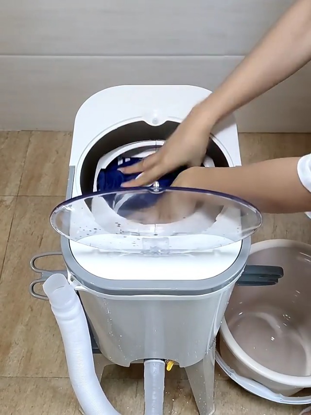 Mini Lavatrice,15L 2 in 1 Lavatrice Portatile con Centrifuga e 3 modalità di pulizia per Piccoli vestiti, Lavatrice da Campeggio Pieghevole per Viaggi, Appartamenti (Viola