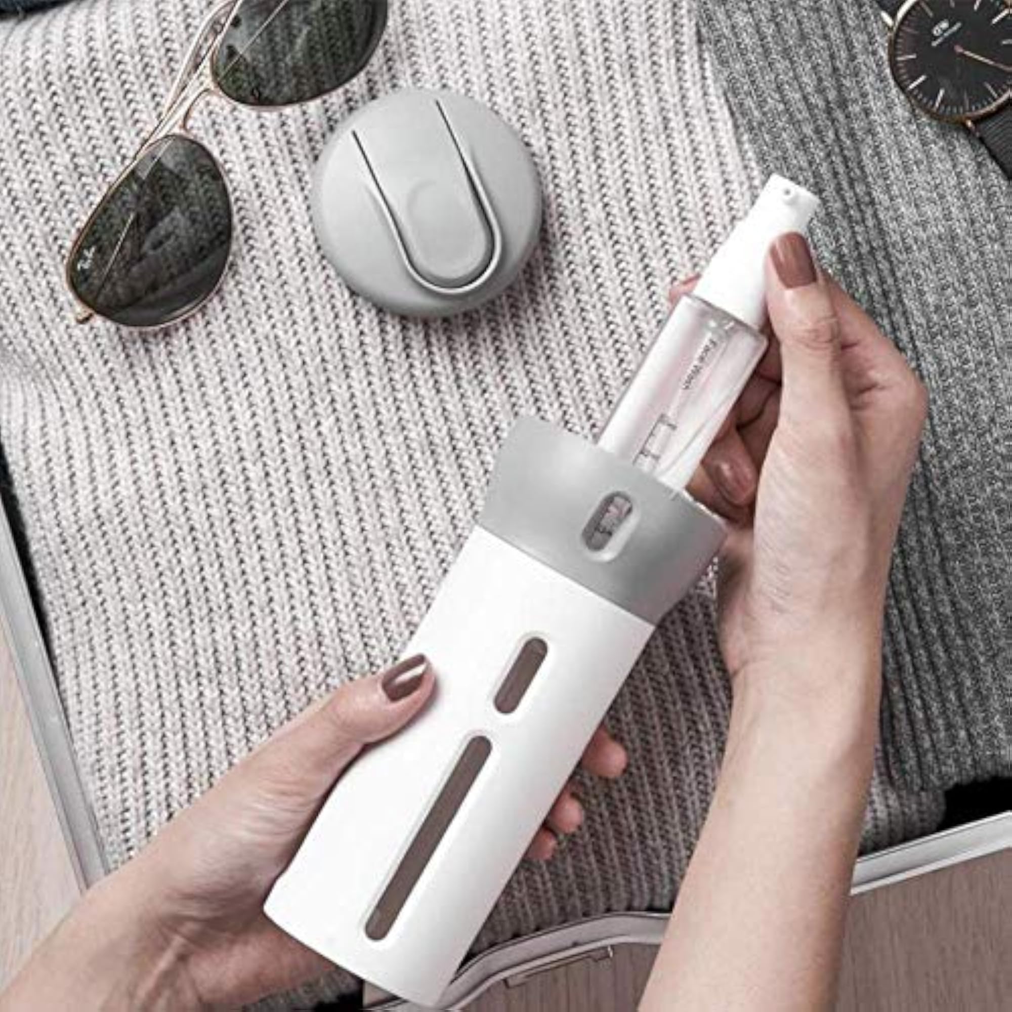 4 in 1 Travel Dispenser Bottle Set, Refillable Cosmetic Containers