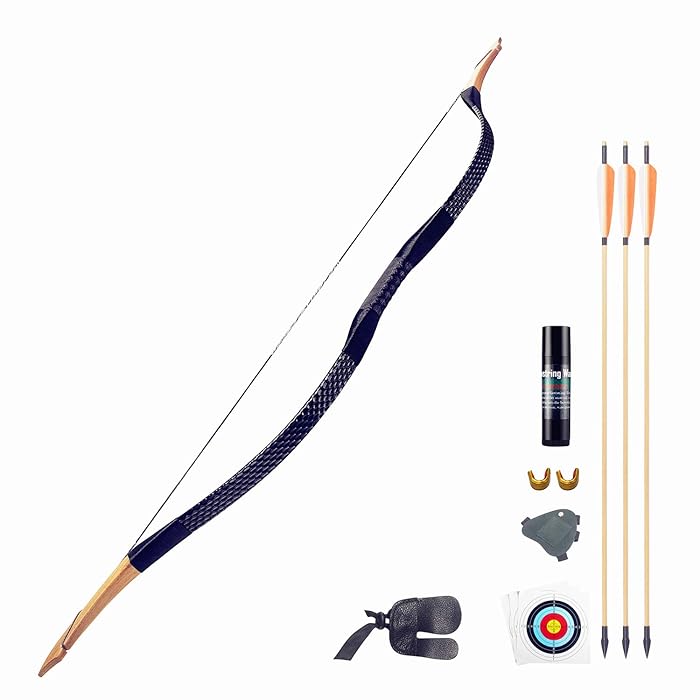 Buy KAINOKAI Traditional Handmade Longbow Horsebow,Hunting Recurve Archery Bow,Recurve Bow Set