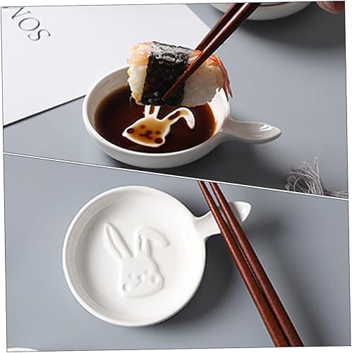 Miniatura 8 de ABOOFAN 8 piezas de cerámica para salsa de té, posavasos para condimentos, soporte para bolsa de té, bandeja de sushi, cuenco de inmersión de