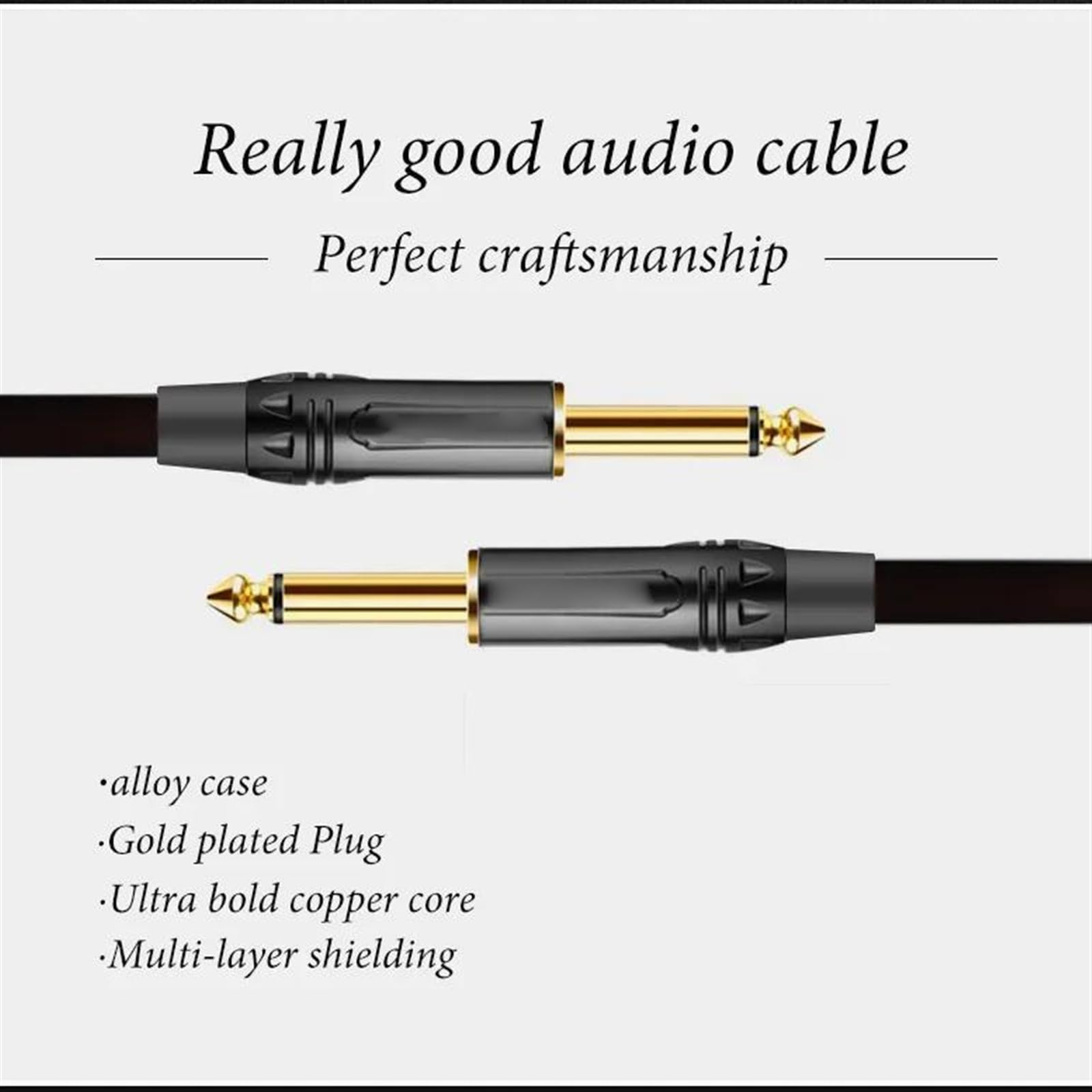 Przewód połączeniowy audio Kabel do instrumentów gitarowych 6,35 mm z męskiego na męskie, czarny, różne długości(8m)