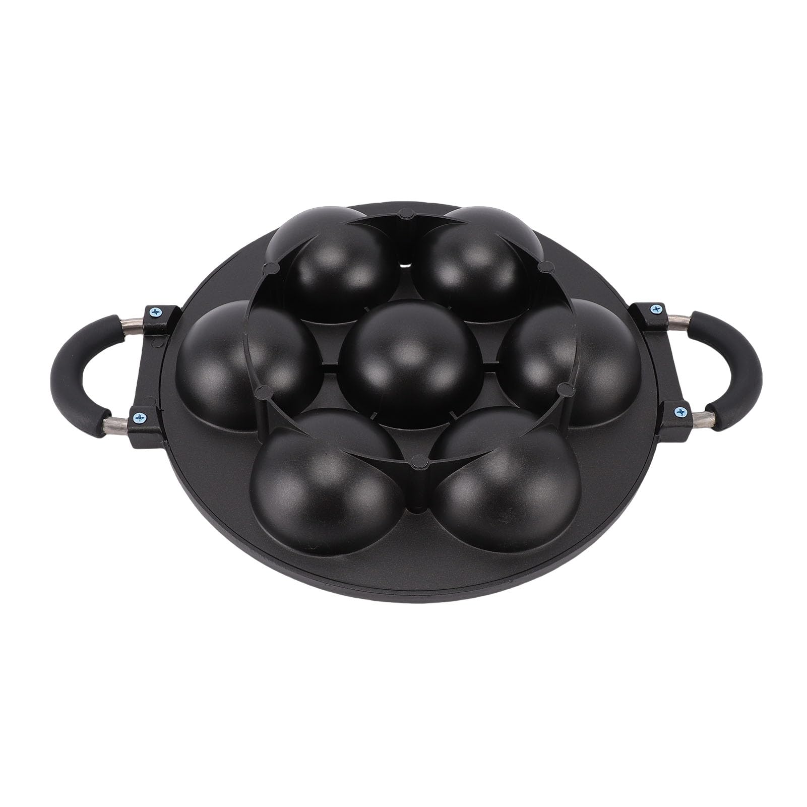 Dpofirs Grande Poêle à Griller Takoyaki, Poêle Antiadhésive à 7 Trous en Alliage d'aluminium pour Boulettes de Viande de Poulpe et Crêpes aux œufs, Double Poignées pour la Cuisson et la Cuisson sur