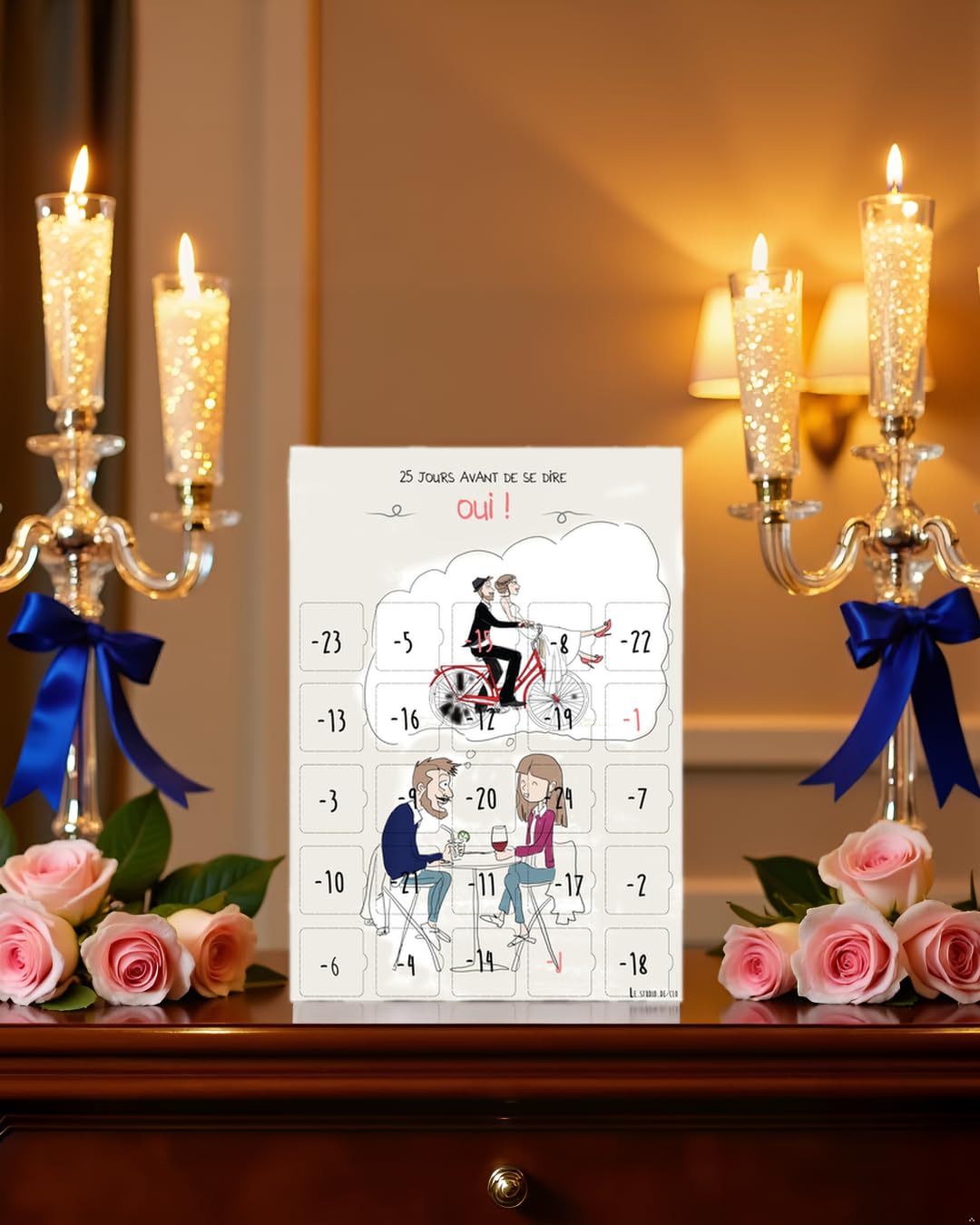 Calendrier de l'avent 25 jours AVANT le MARIAGE - Cadeau Mariage COUPLE - Cadeau EVJF - GUIDE organisation de MARIAGE
