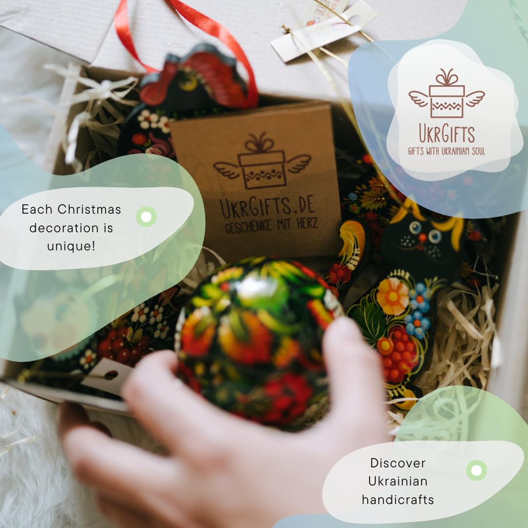 Exklusiver Weihnachtsschmuck Set aus Holz - Christbaumkugel und Glöckchen. Glocke 6.5 und Christbaumkugel 7 cm, lässt sich öffnen, Traditionelles Kunsthandwerk