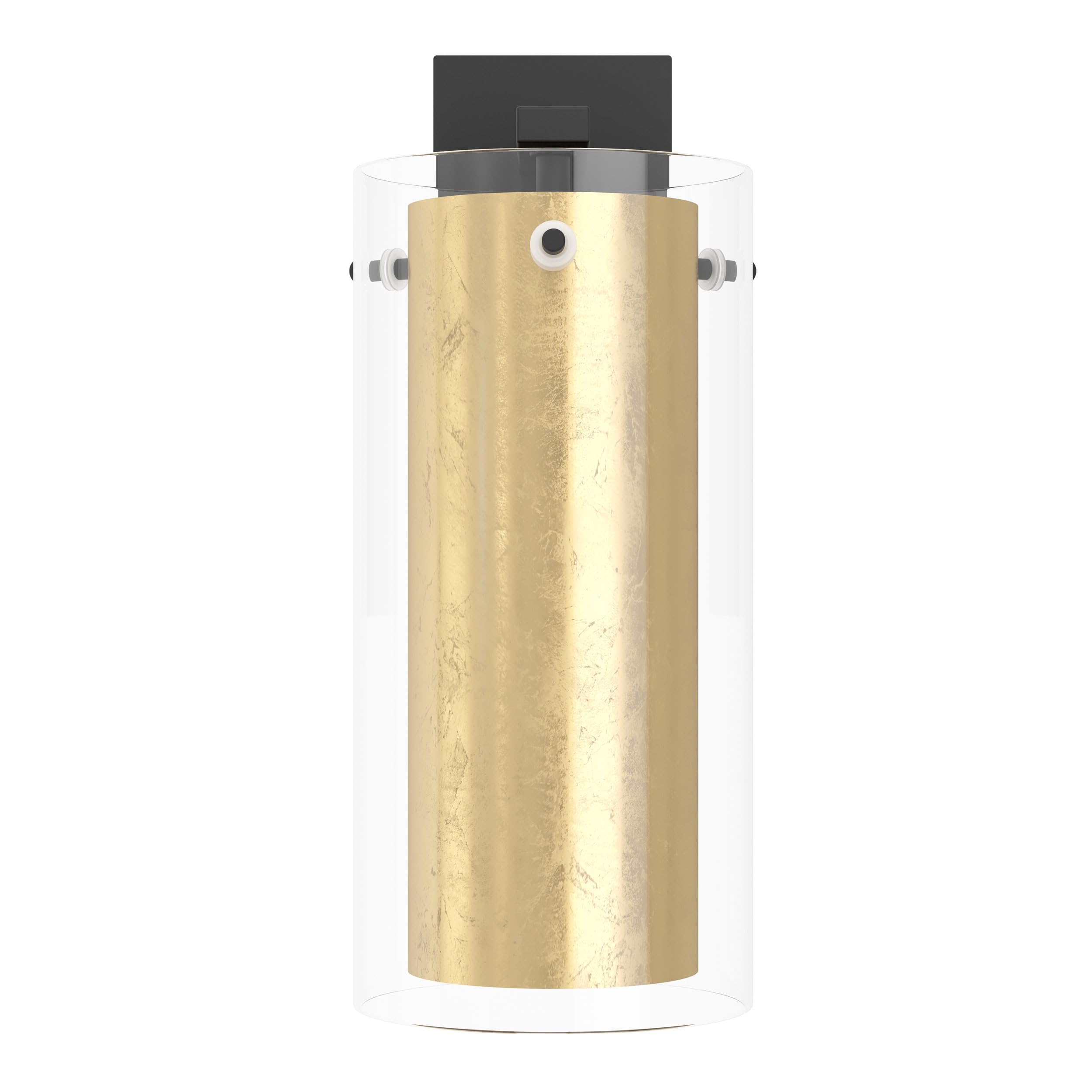 EGLO Wandlampe Pinto Gold, 1 flammige Wandleuchte, Material: Stahl | Farbe: Schwarz, Glas: klar, gold, Fassung: E27, inkl. Schalter