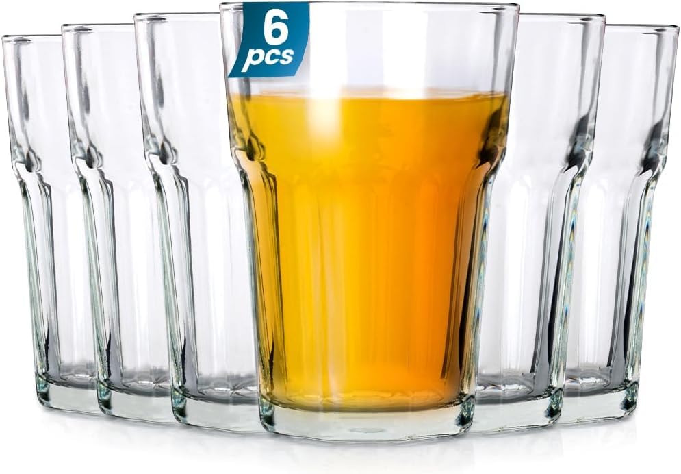 Vilde Gläser-Set Trinkgläser Wassergläser Saftgläser Universalgläser als Wassergläser I hohe Stoßfestigkeit Saftgläser Schorlegläser Longdrinkgläser 360 ml 6 Stk.
