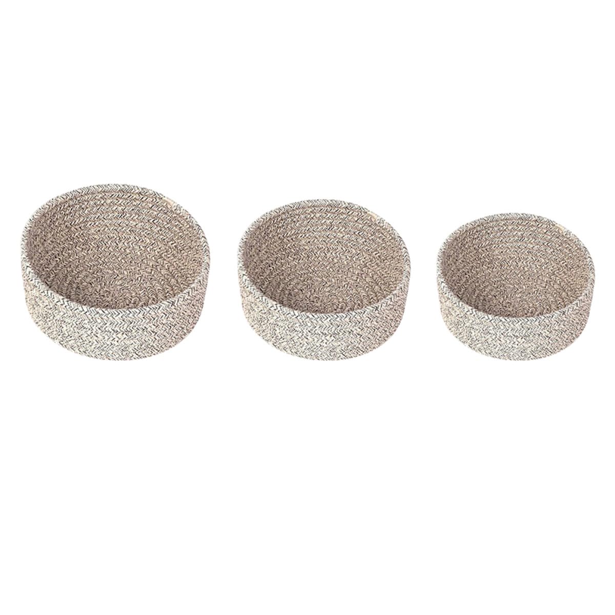 Zerodeko Set Di Cestini Portaoggetti in Rattan Cestini Portaoggetti in Vimini Con Manici Decorativi Per Ufficio Casa Scrivania