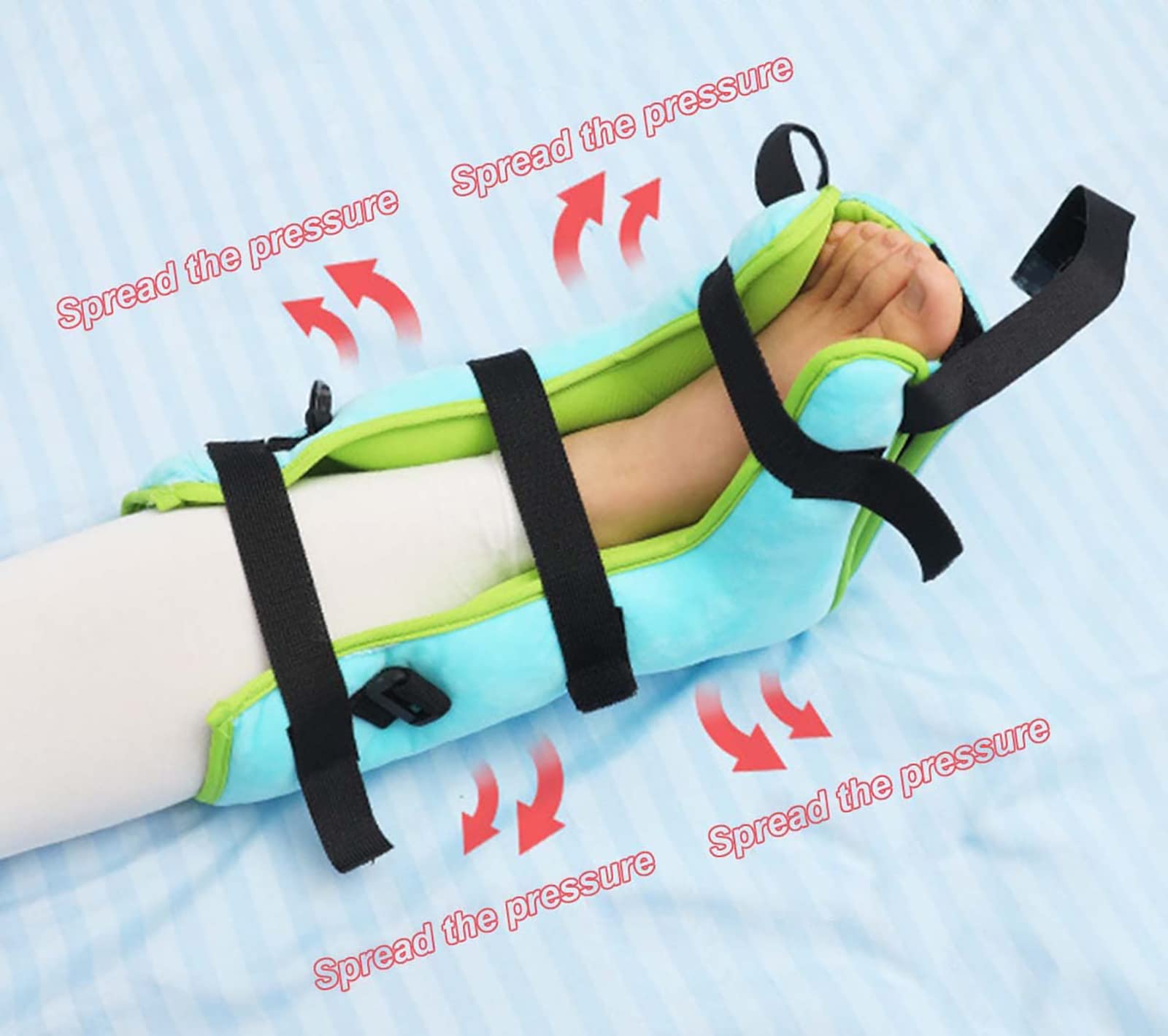 Protector de talón para aliviar la presión, Bota Acolchada para Soporte de elevación del talón y Alivio de llagas en la Cama, Correas Ajustables, cojín médico, Ideal para Personas encamadas