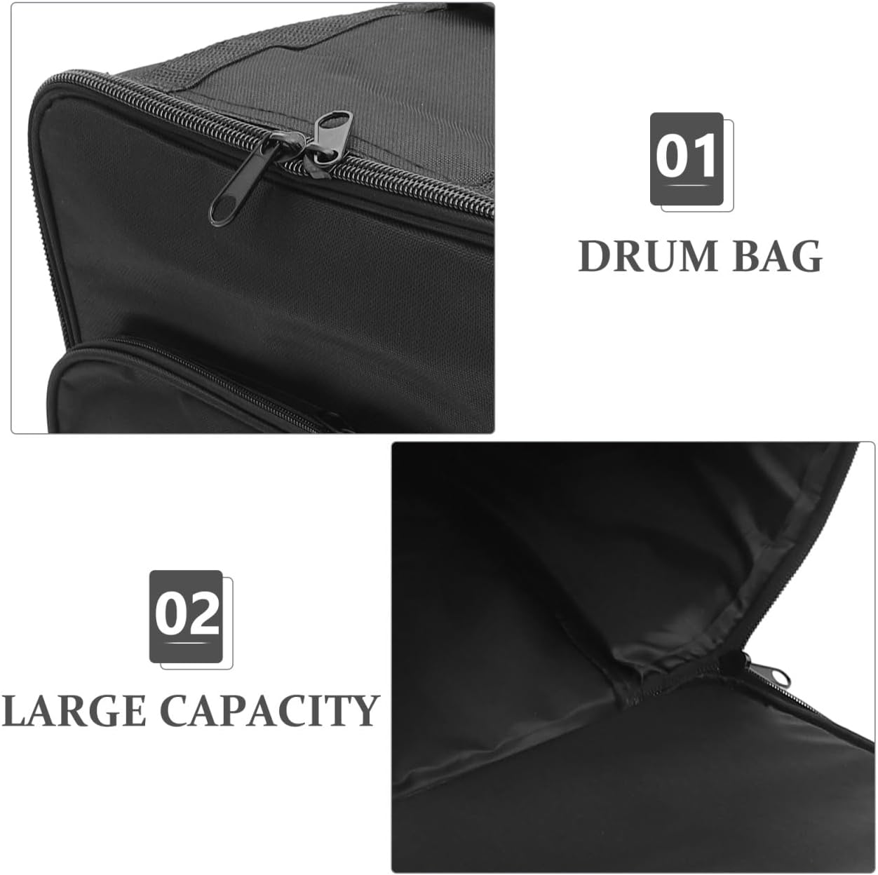 SUPVOX Waterproof Cajon Drum Backpack: Multifunctional Music Instrument Bag with Padded Shoulder Straps and Handle - 20.47x12.59x12.59 Inches Black Storage Bag for Music Accessories