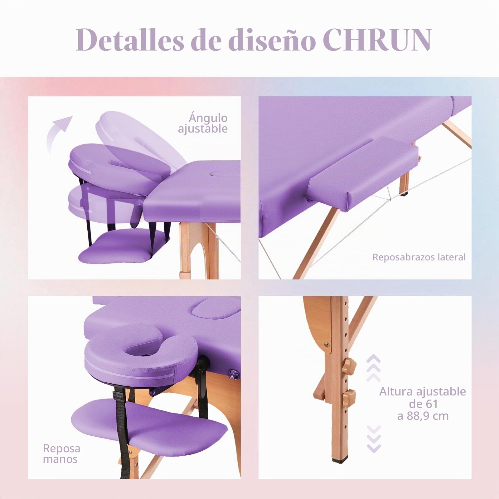 BODIOO De masaje portátil, plegable, cama de pestañas, cama facial, mesa de tatuaje, altura regulable con accesorios y bolsa de transporte