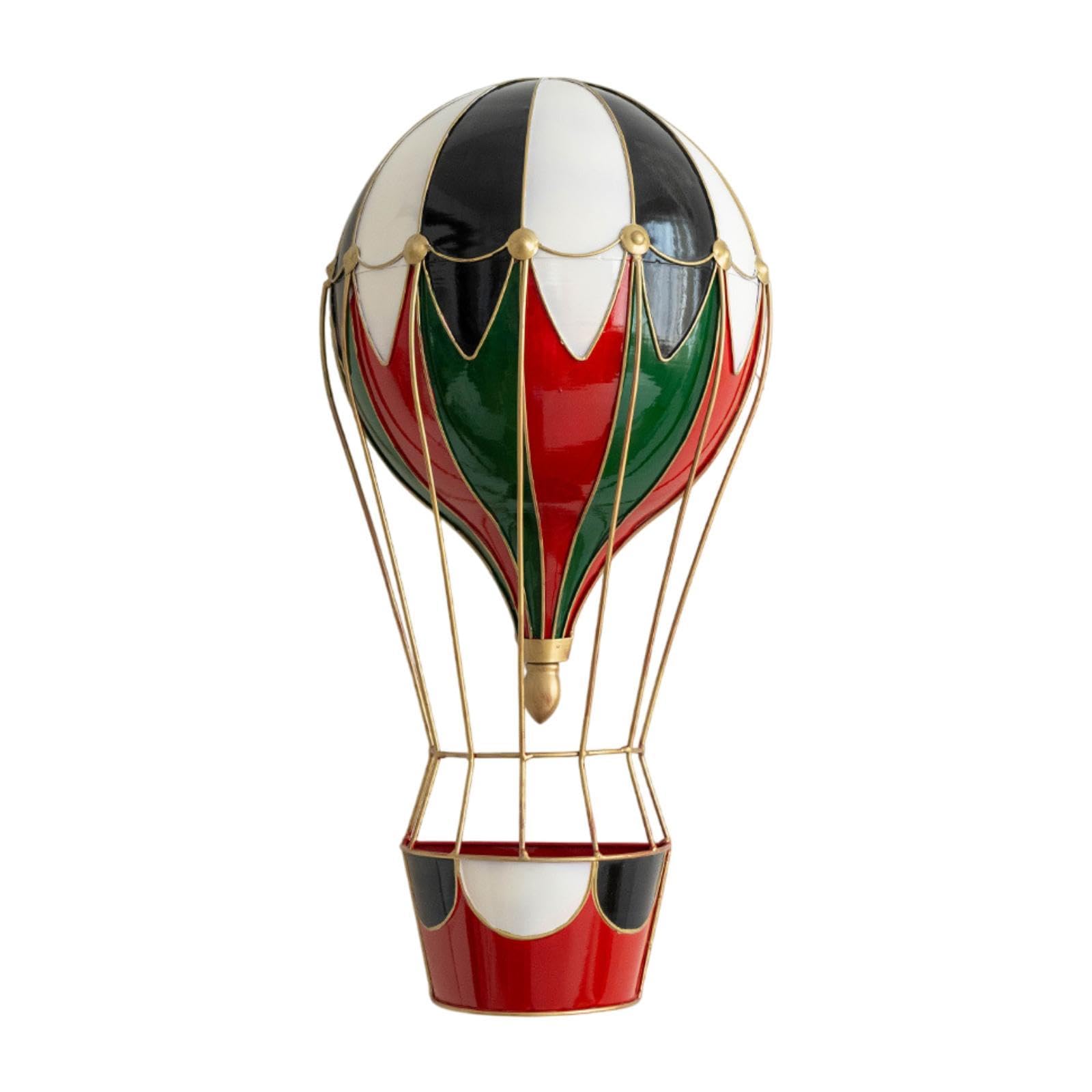 Estatua Navideña Decorativa para Mesa de Navidad Figura de Hierro Artesanal Centro de Mesa Atemporada Adecuada para Decoración de Hogar Fiesta Restaur, Globo aerostático, Individual