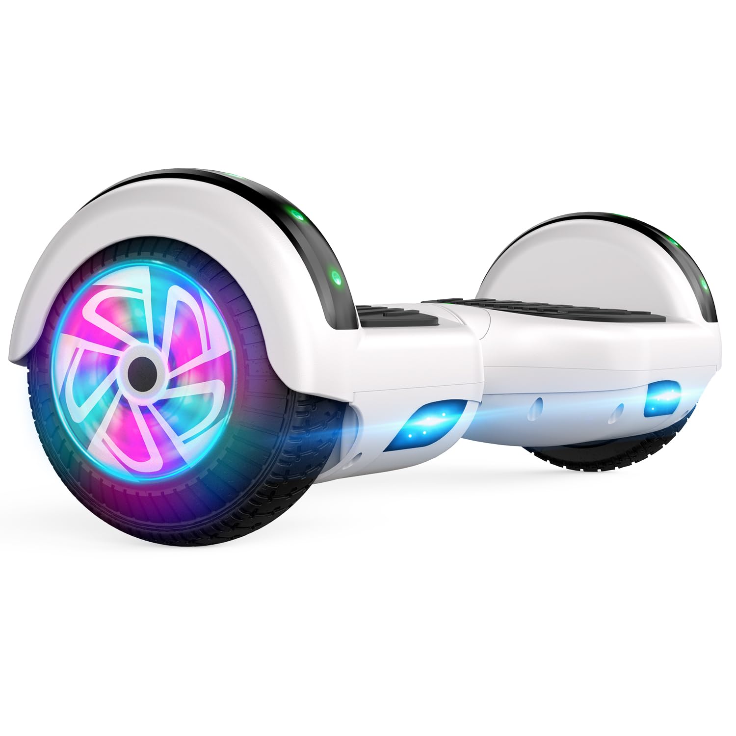 Hoverboard, 6,5“ Zwei-Rad-Selbst-Balancing Hover Board mit Bluetooth-Lautsprecher und Mode LED-Leuchten für Kinder（weiß）