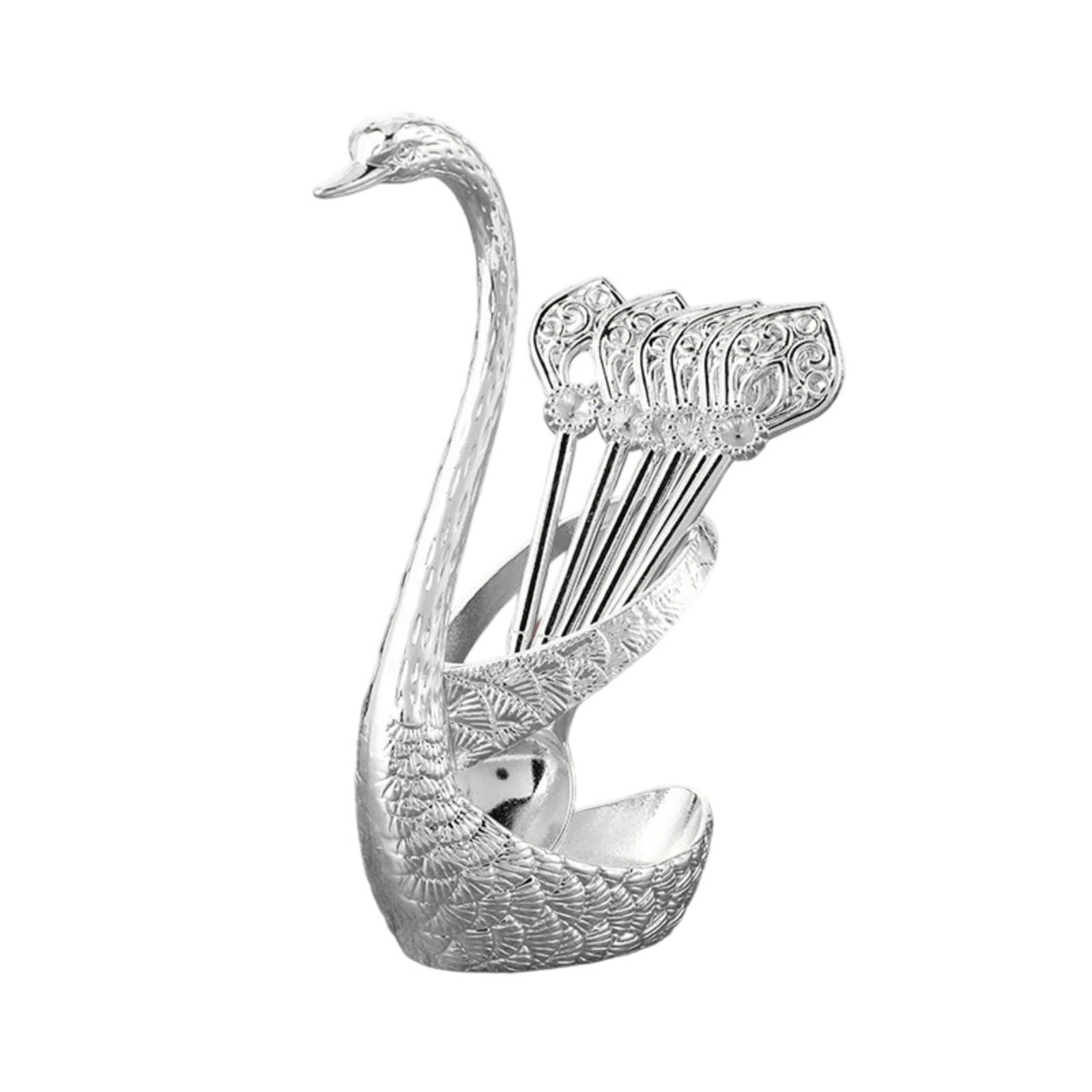 Xjdzineq Of 6 Metal Coffee Stirring Spoon with Holder Perfect for Tea and Cocktails Mixing Dessert Utensils Metal Mixture Utensils