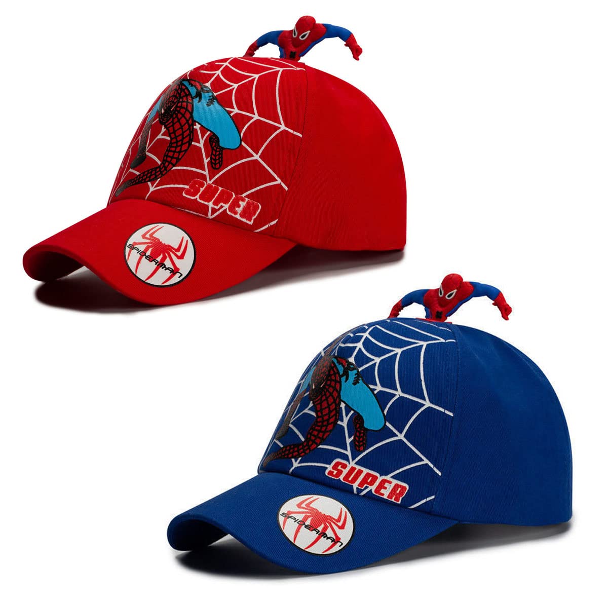 BESTZY Gorras de Béisbol, 2PCS Niño Ajustable Gorra Ajustable con Velcro Cap Niño Gorra Béisbol con Visera Gorra Infantil para Unisex 2 a 8 Años