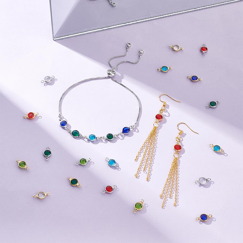 2 Breloques Croix En Acier Inoxydable Doré Et Verre Effet Saphir