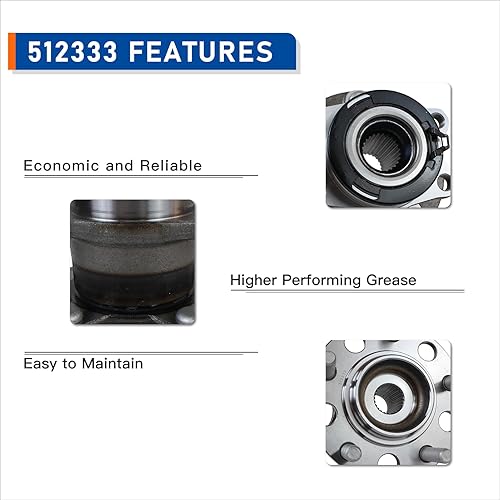 Miniatura 5 de PAROD 512333 Buje de rueda trasera y conjunto de rodamiento compatible con Jeep Compass 4WD 2007-2013, Jeep Patriot 4WD 2007-2014, Dodge Caliber AWD