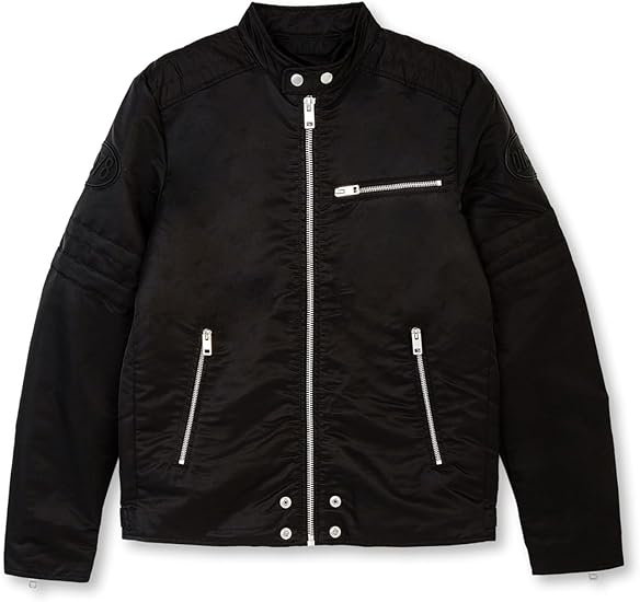 DIESEL ブラック J-Glory-Nw ジャケット DIESEL (ディーゼル) 袖ワンポイント フルジップ ジャケット J