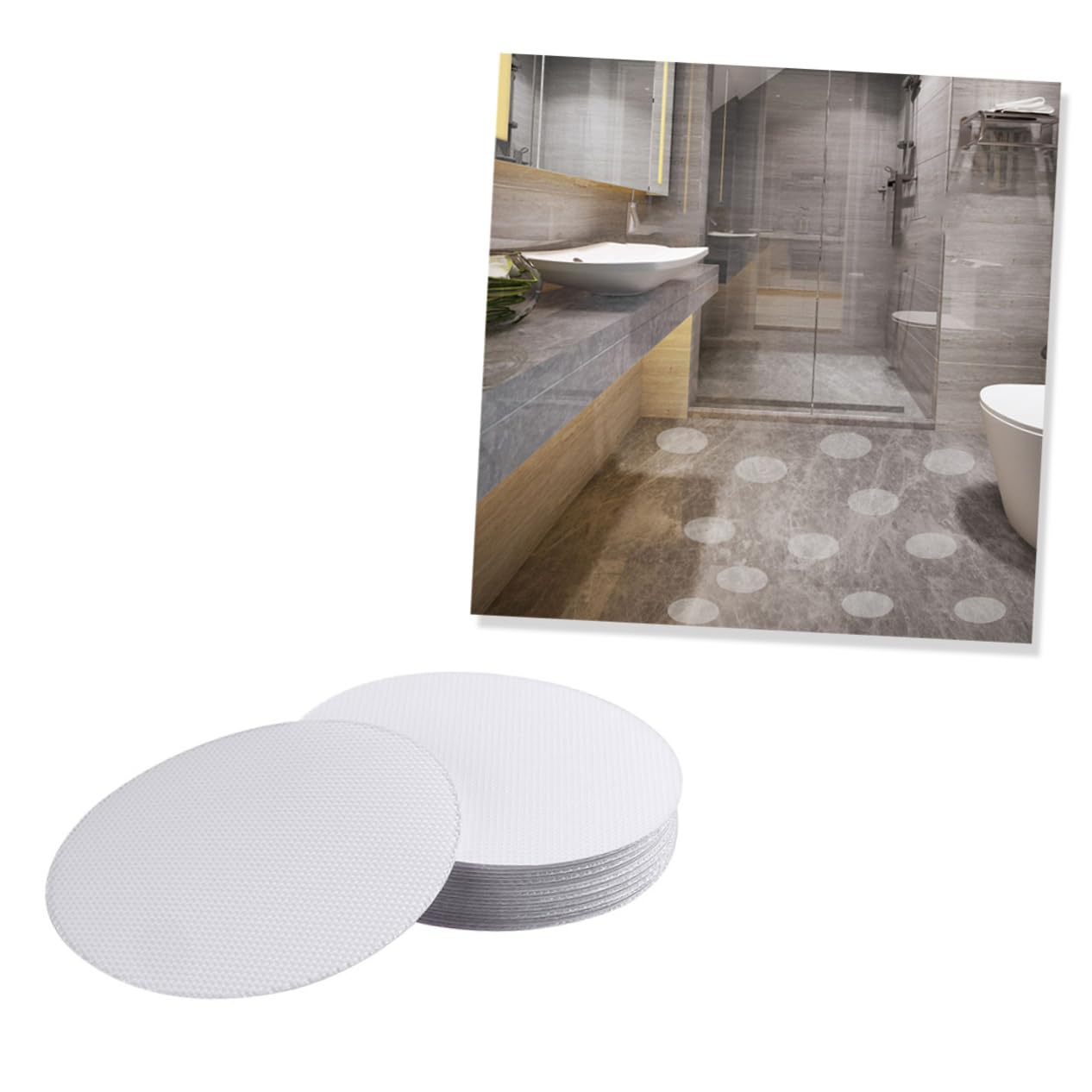 72piezas Pegatinas Antideslizantes De Peva para Baño Redondas De Apliques De Seguridad para Bañera y Ducha Adhesivos Antideslizantes para Superficies Resbaladizas