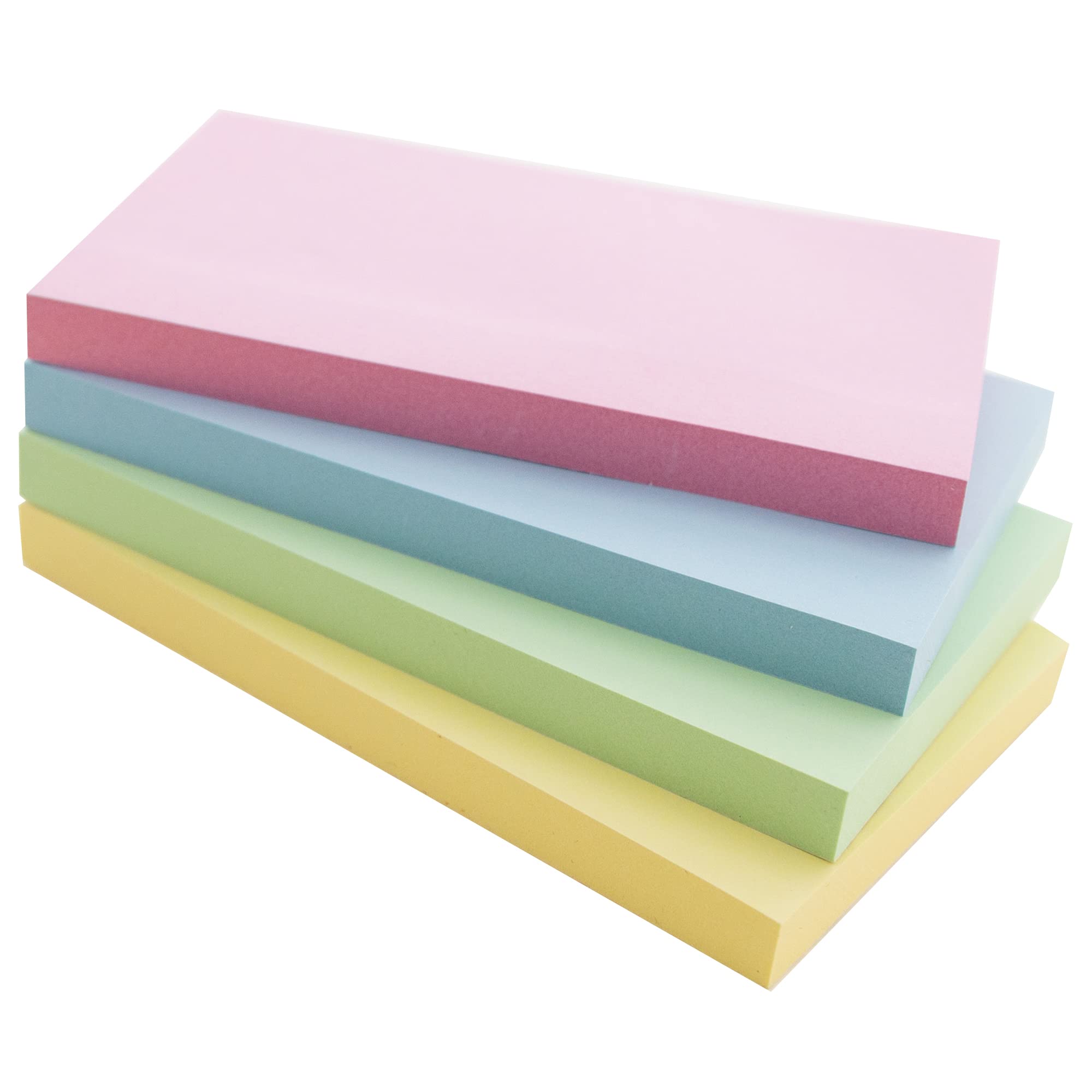 BAZIC Products Sticky Notes 3x5 Yellow Color Post Stickies Self Stick Note, Colorful Adhesive Memo Pads, Recyclable (100 Sheets/Pack), 4-Packs