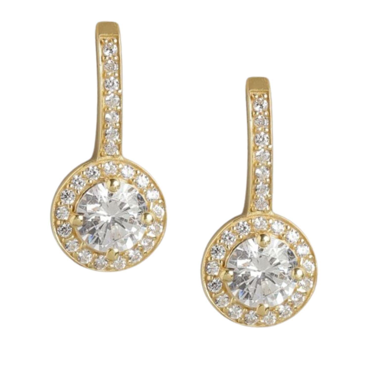 ZAVYA 925 Sterling Silver Cubic Zirconia Solitaire Halo Gold Plating Drop Earrings | | Gift for Women and Girls | With Certificate of Authenticity and 925 Hallmark (B0C7KX6SVQ) Amazon Price History, Amazon Price Tracker