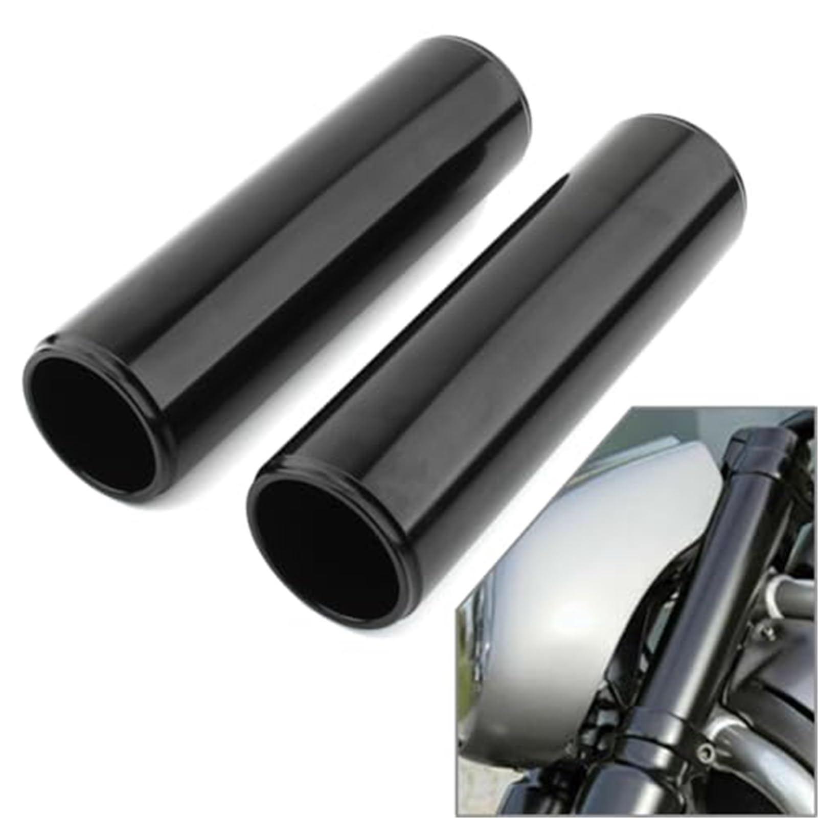 Górna, osłona rury widelca, amortyzator przedni, suwak, aluminium, czarny, motocykl, do Harleya,-DAVIDSON V-ROD 07-11 Regulowana wtyczka przedniego widelca