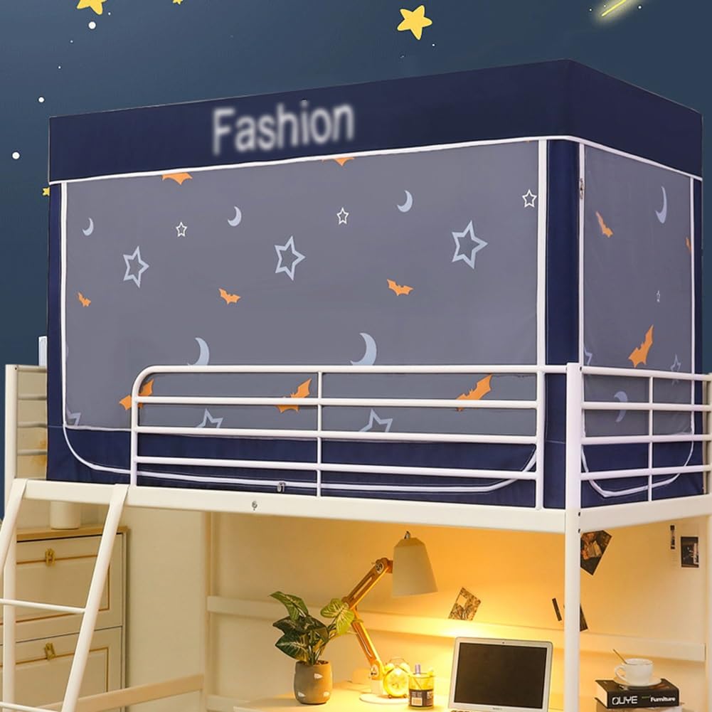 Auvent de tente de lit superposé pour plus d'intimité et d'occultation – Rideau de tente de dortoir d'étudiant portable à suspendre pour dormir, tente de lit superposé supérieure
