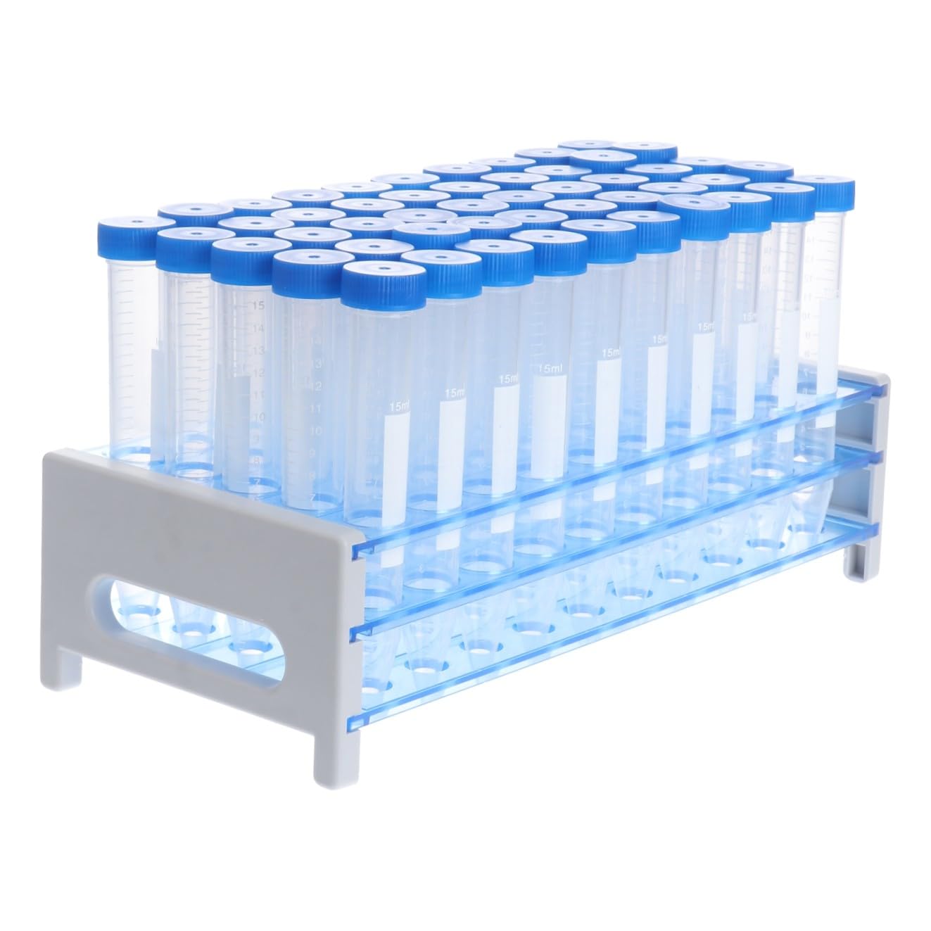 Tubes à Centrifuger Jetables 81 Pièces, Plastique Bleu, 15ml